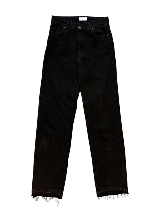 Bershka Denim - Bershka High Waist Straight Leg Black Jeans Size US 4 Classic Denim Grunge
